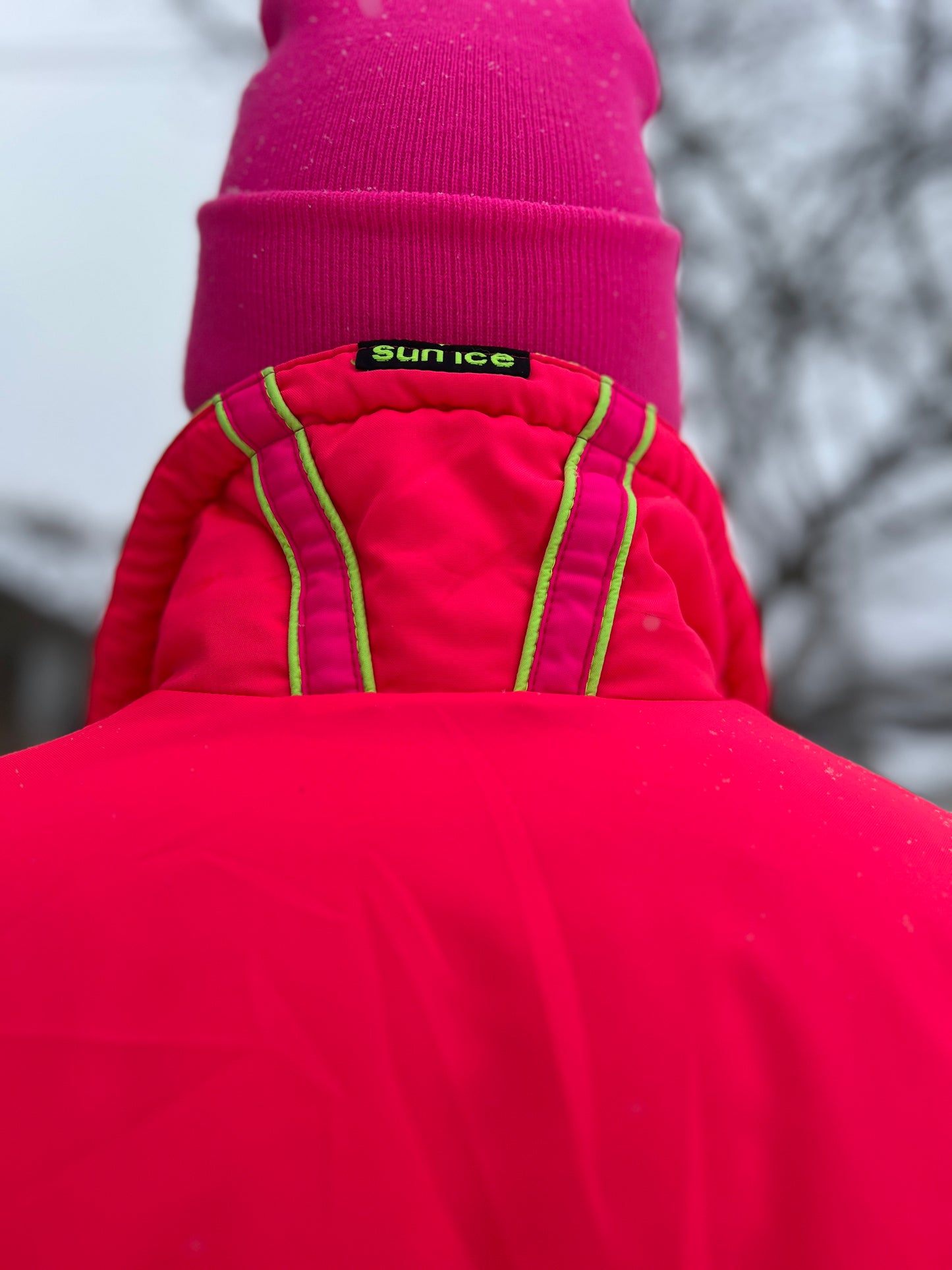 XS Sunice Retro Ski Jacket – Neon Pink, Lime Green, & Fuchsia | Excellent Condition