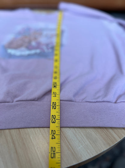 Vintage Pink Cat Sweatshirt | Made in Canada | Size Large | Pit 25” Length 23.5” | Good Condition | Playful & Unique