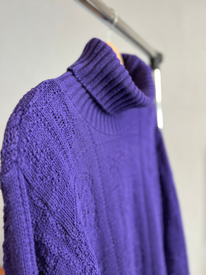 Vintage Purple Runaway Bay Turtleneck Sweater | Size XL | Pit 24” Length 29” | 100% Cotton | Made in Canada | Timeless Style