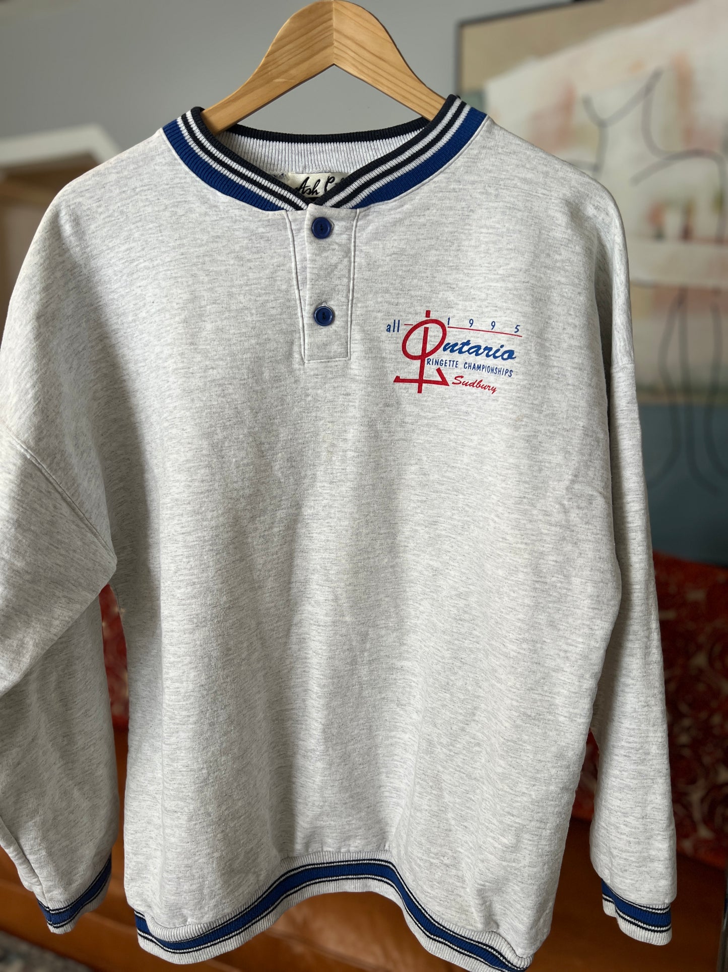 Vintage All Ontario Ringette Champs Sweatshirt | Sudbury 1995 | Size XL Ladies/M Mens | Pit 24” Length 27” | 80% Cotton | Made in Canada