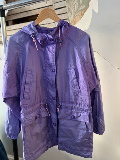 Large Vintage Purple Pacific Trail Jacket  | Retro Ball Clasp & Drawstring Waist | Excellent Condition