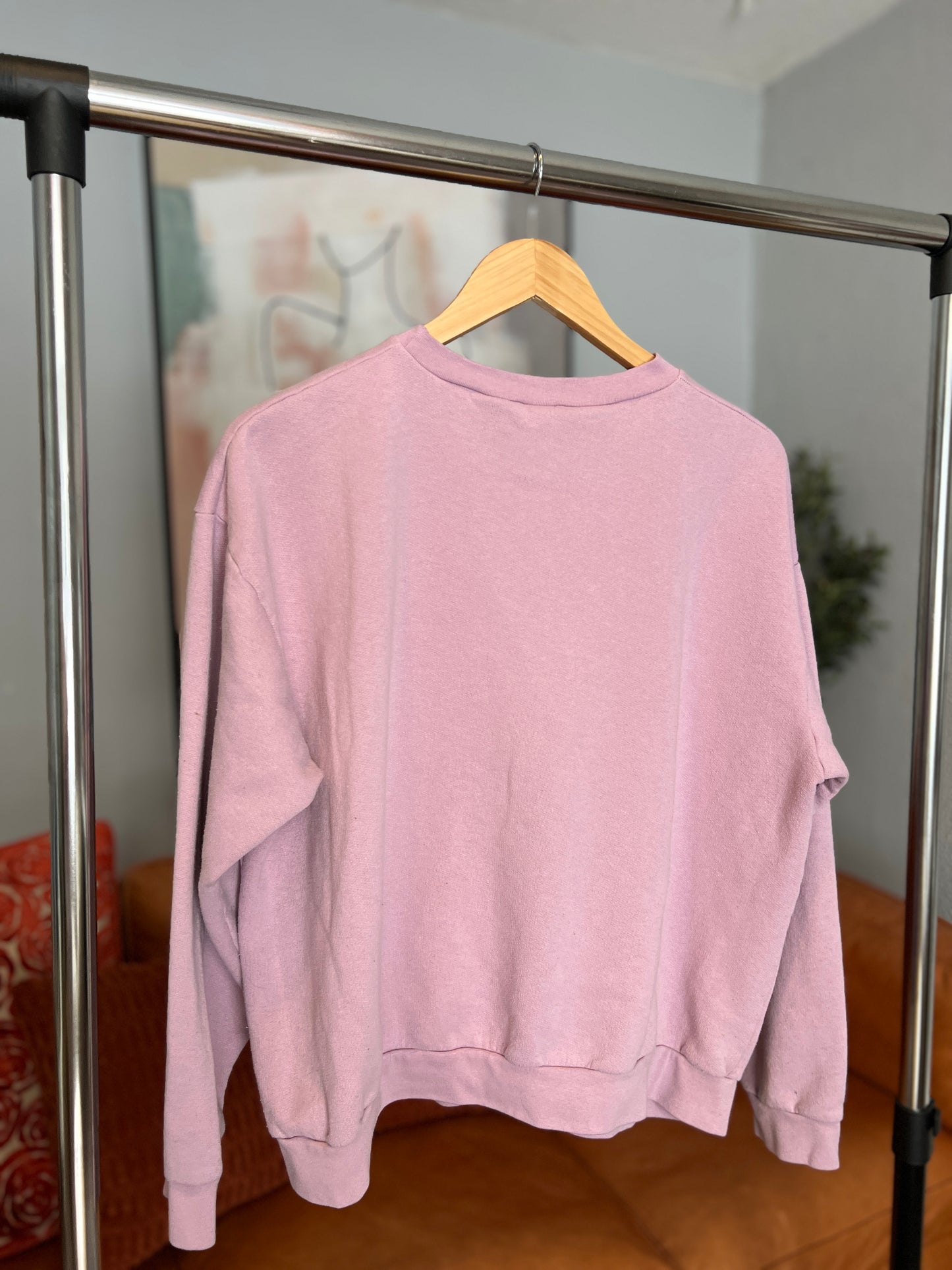 Vintage Pink Cat Sweatshirt | Made in Canada | Size Large | Pit 25” Length 23.5” | Good Condition | Playful & Unique