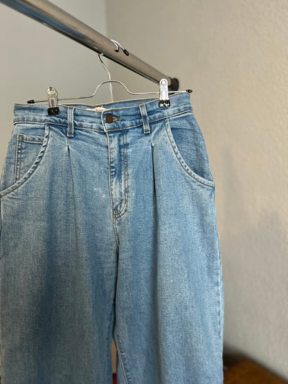 Vibrant Denim Jeans – Size 28x37 | High-Rise | Cuffed Ankles | Made in USA | Good Condition