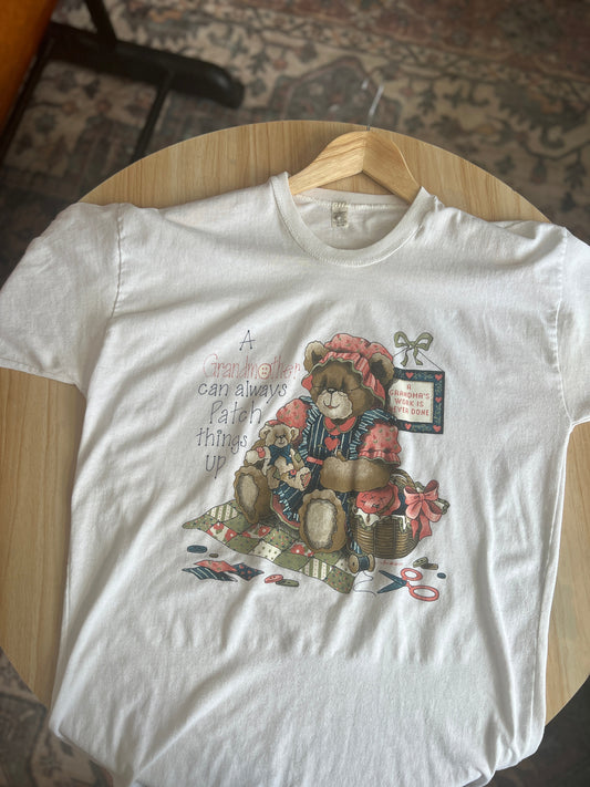 Size Medium - Misfit Vintage 90s Jerzees Grandma Bear T-Shirt | Retro & Full of Character