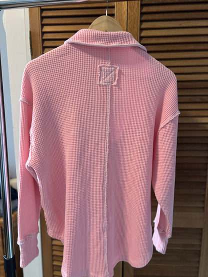 Medium (oversized) Pink Waffle Sweatshirt