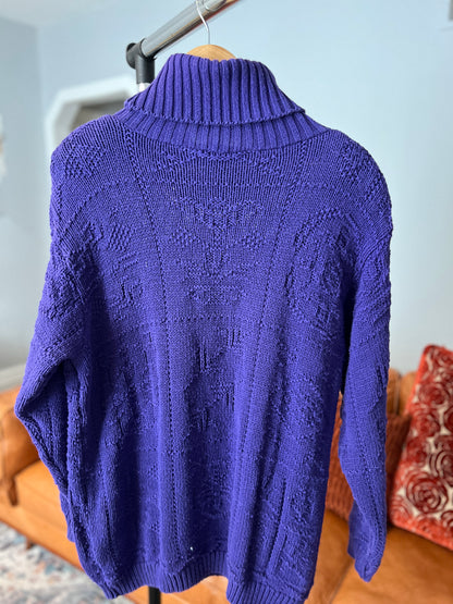 Vintage Purple Runaway Bay Turtleneck Sweater | Size XL | Pit 24” Length 29” | 100% Cotton | Made in Canada | Timeless Style