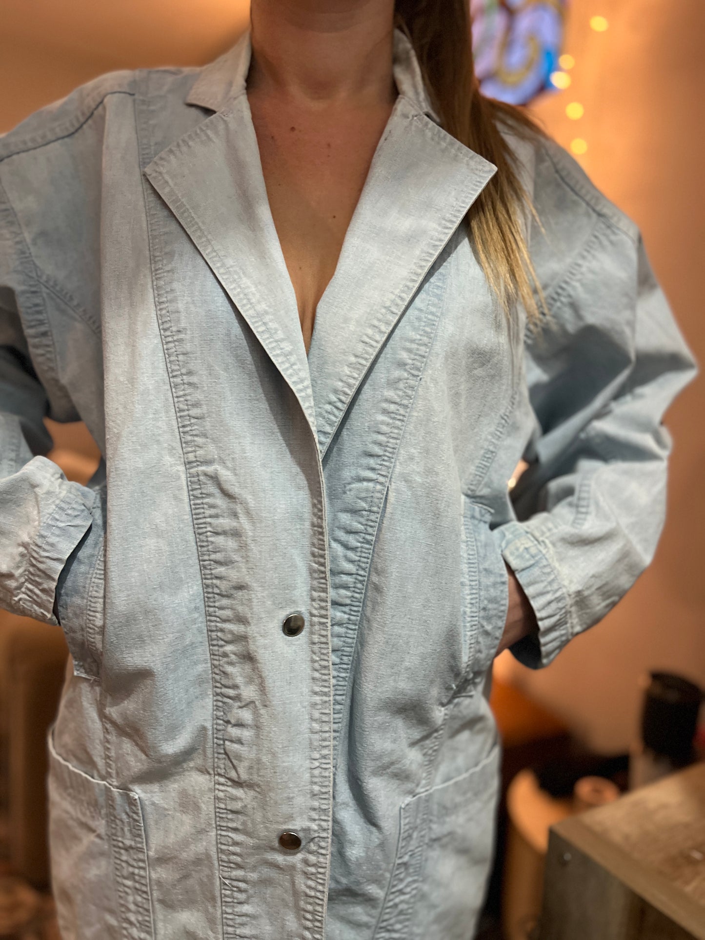 Vintage Sears Traditions Denim Trench Coat