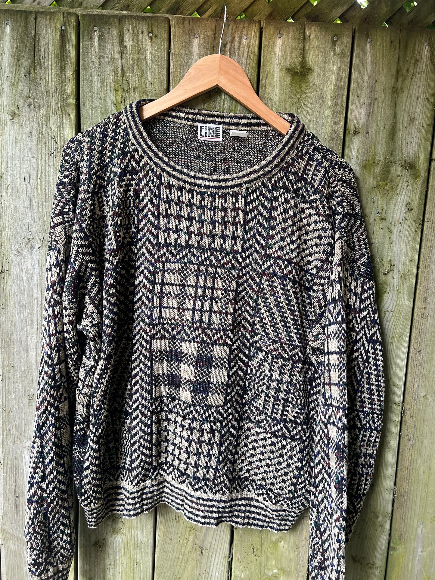 Vintage Fine Lines Grandpa Sweater – XL