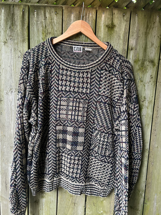 Vintage Fine Lines Grandpa Sweater – XL