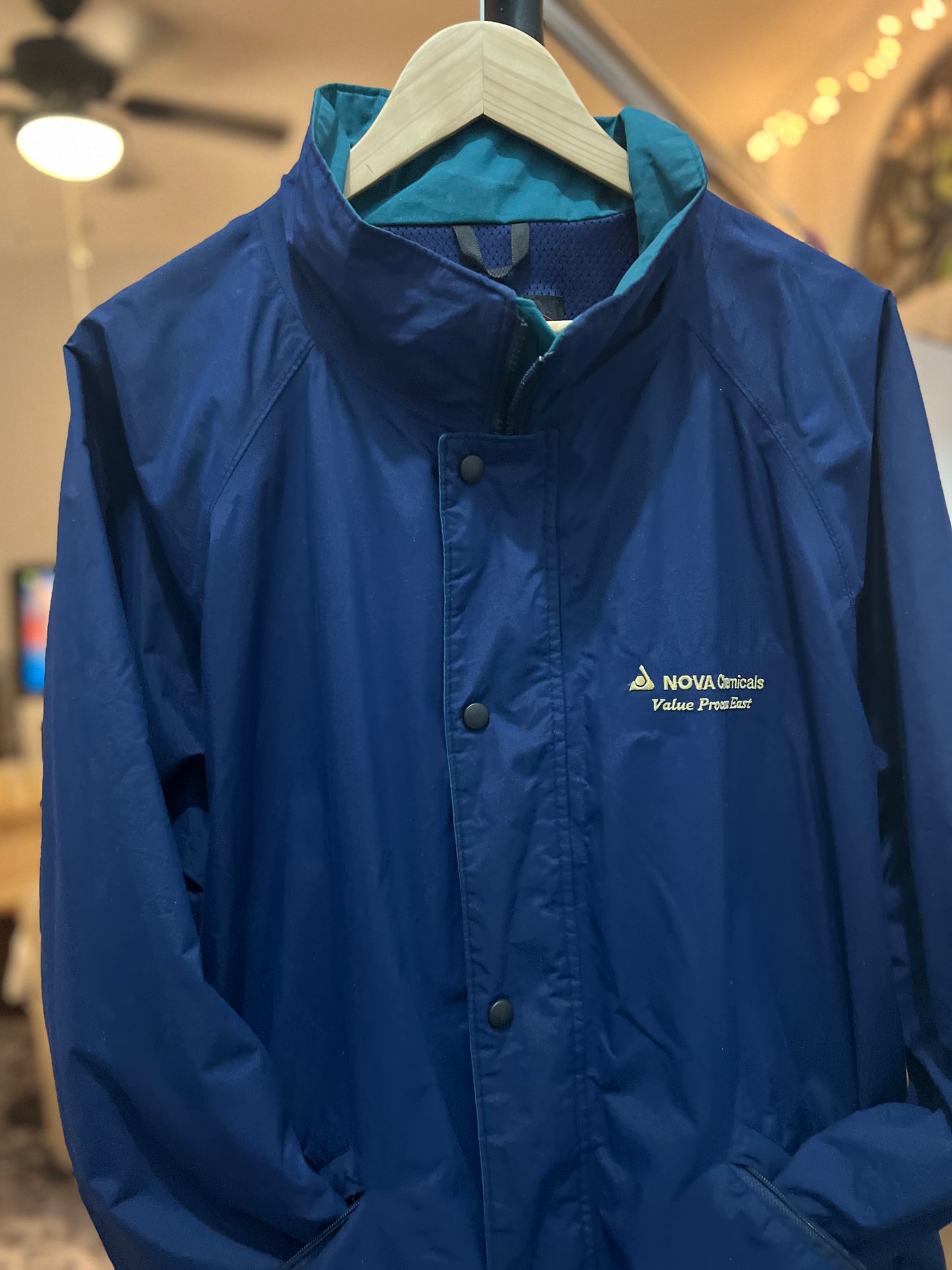 XL Vintage Far West Green & Blue Shell Jacket – Made in Canada | Weather-Resistant | Excellent Condition