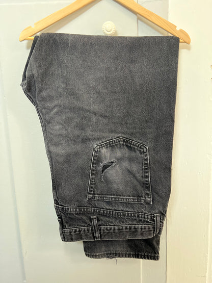 Mens Size 46x32  Wrangler 100% Cotton Black Denim Jeans| Big & Tall Fit | Excellent Condition