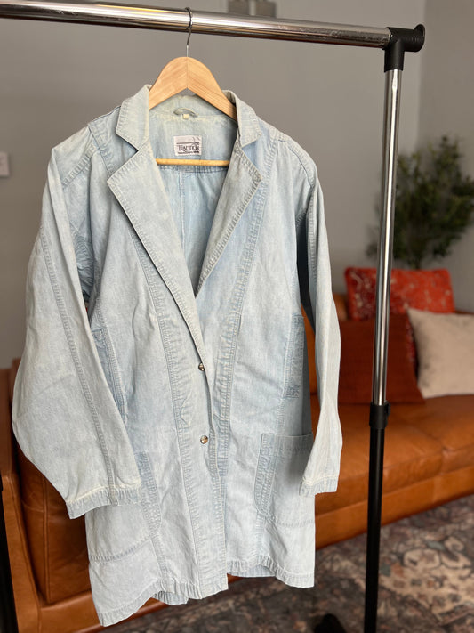 Vintage Sears Traditions Denim Trench Coat