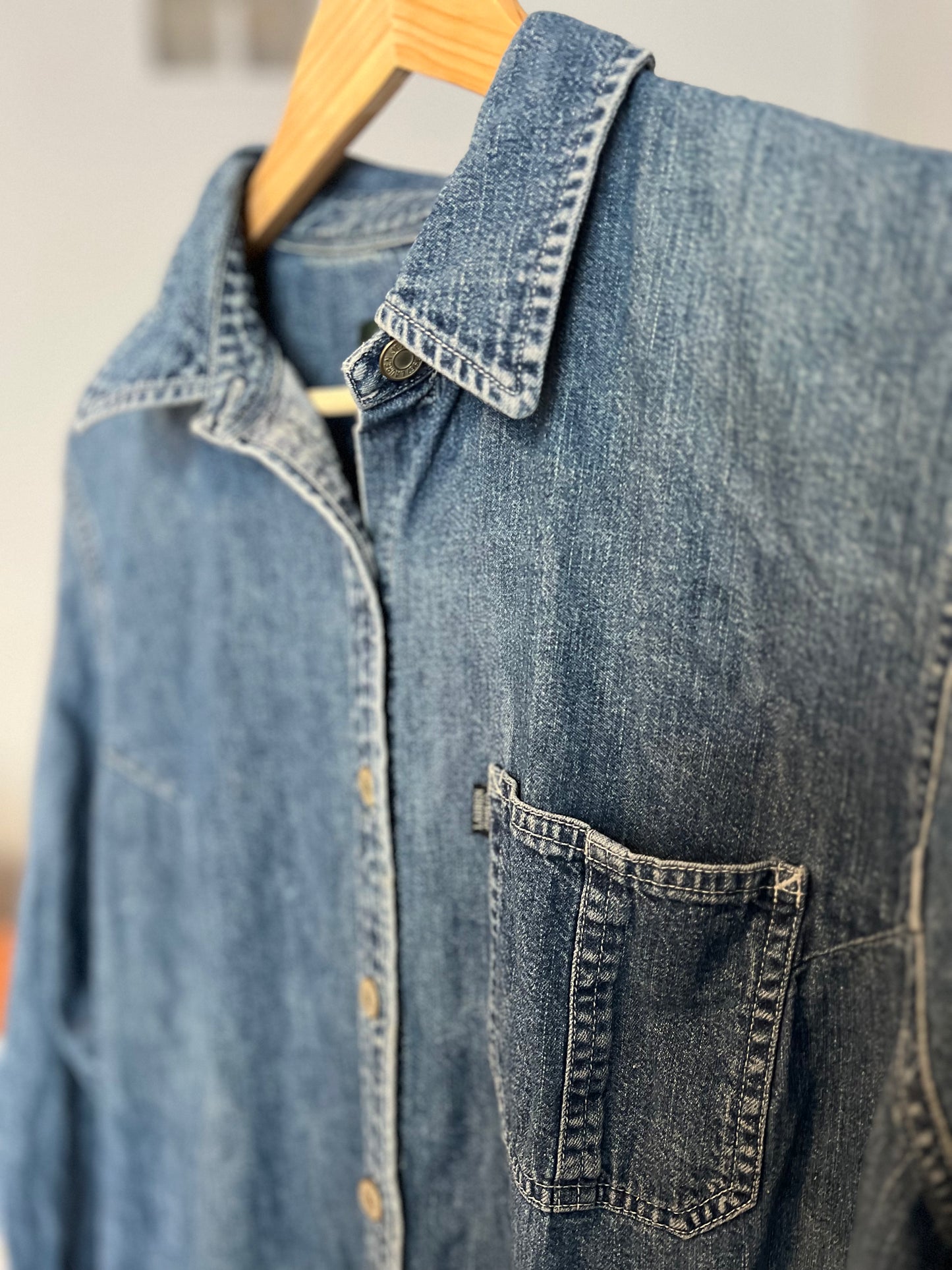 Ralph Lauren Long Denim Dress – Size 2X | Perfect for Tall & Curvy Women | Button Down, Excellent Condition