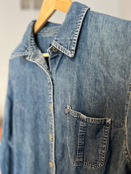 Ralph Lauren Long Denim Dress – Size 2X | Perfect for Tall & Curvy Women | Button Down, Excellent Condition