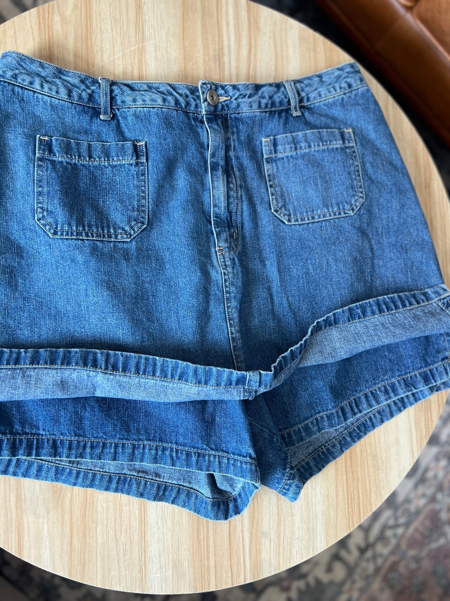 Vintage Penmano Denim Skort – Size 14 | 100% Cotton | Revived & Ready to Wear