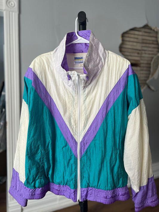 XL Vintage 80s Nuage Retro Jacket – Oversized Fit | Great Condition | Washed & Ready to Wear