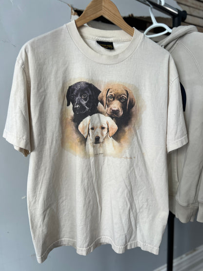 Size Medium-Large - Vintage Marshland Doggie T-Shirt | Made in Canada | 100% Cotton | Off-White