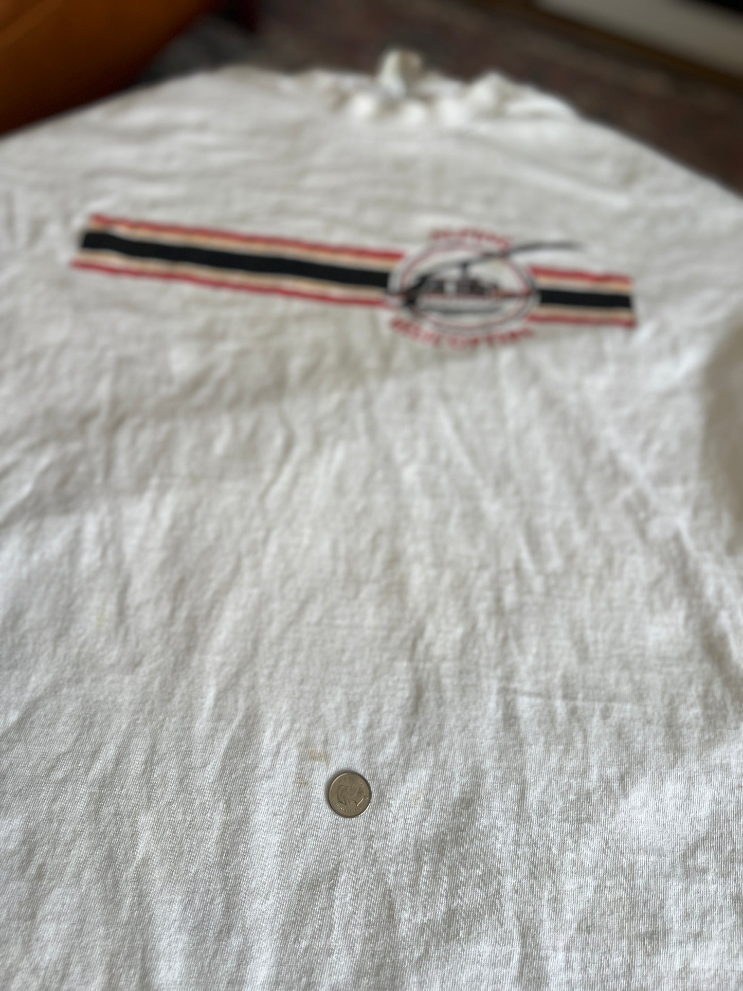 Size Medium - Large - Misfit Vintage Alpine Helicopters T-Shirt | Made in Canada by Bow Valley | Few Flaws, Canadian Classic